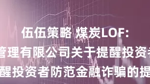 伍伍策略 煤炭LOF: 国联基金管理有限公司关于提醒投资者防范金融诈骗的提示公告
